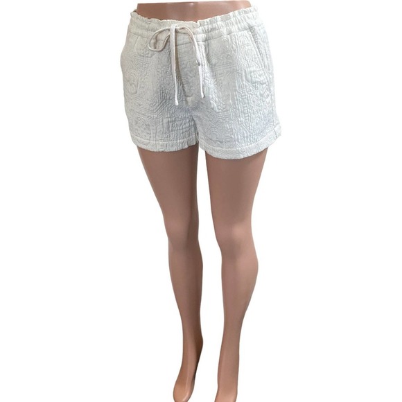 LOU & GREY Cream Jacquard Drawstring Shorts, size Small - Picture 9 of 10